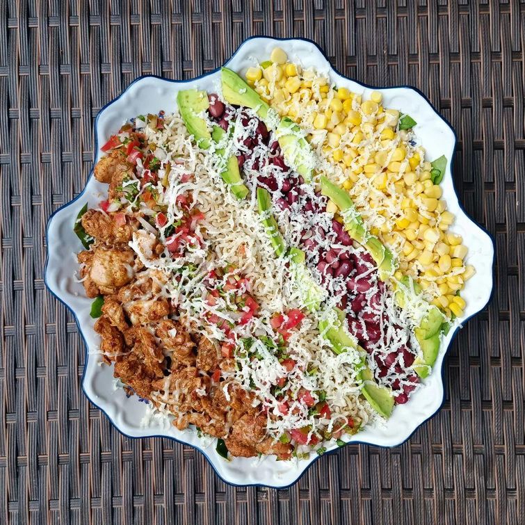 Chipotle burrito bowl platter