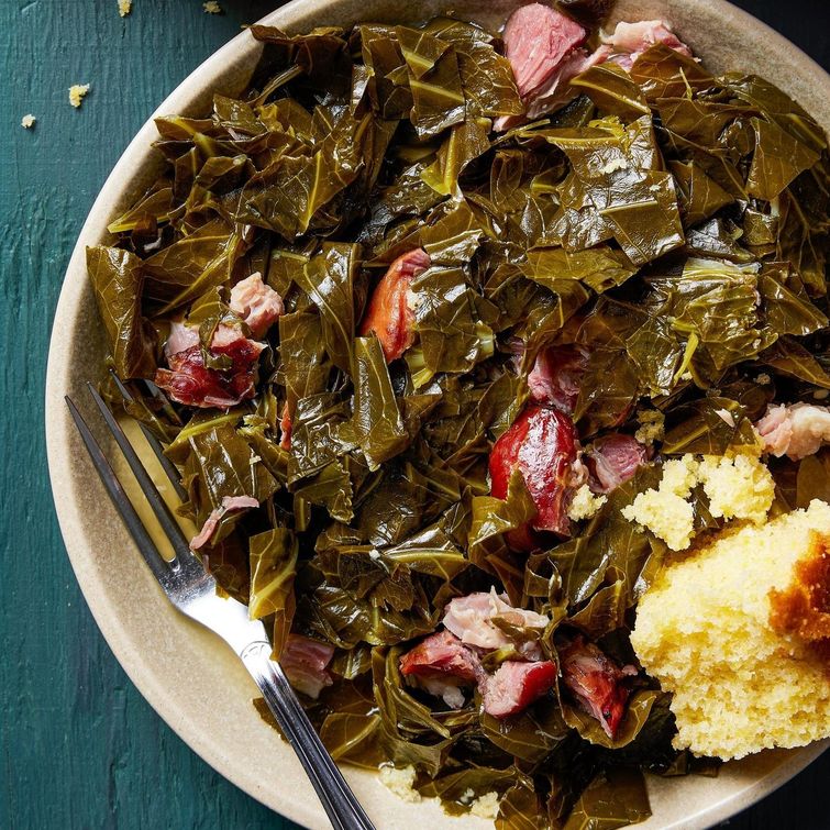 Braised collard greens dish