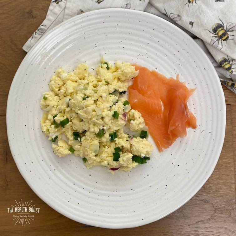 Eggs and additional ingredients for breakfast