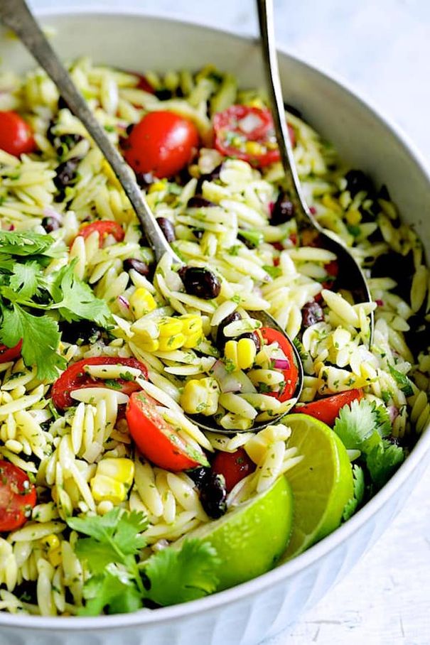 Orzo Pasta Salad with Cilantro Lime Dressing