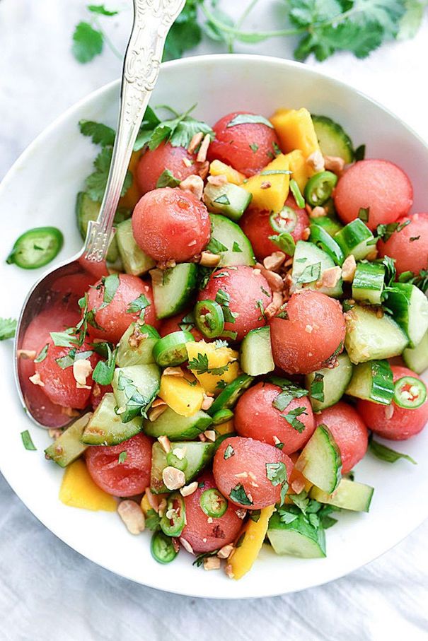 Cucumber Basil And Watermelon Salad With Love & Lemons