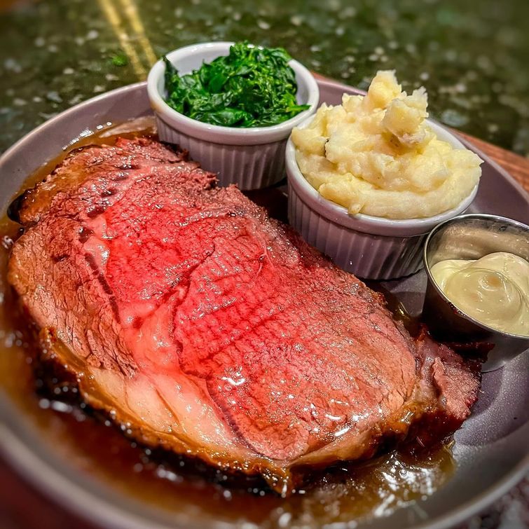 Delicious prime rib dinner