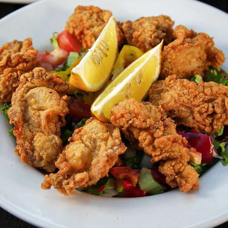 Delicious fried oysters