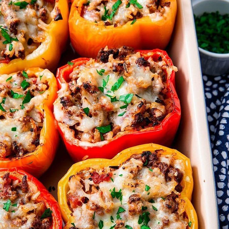 Stuffed peppers with ground beef