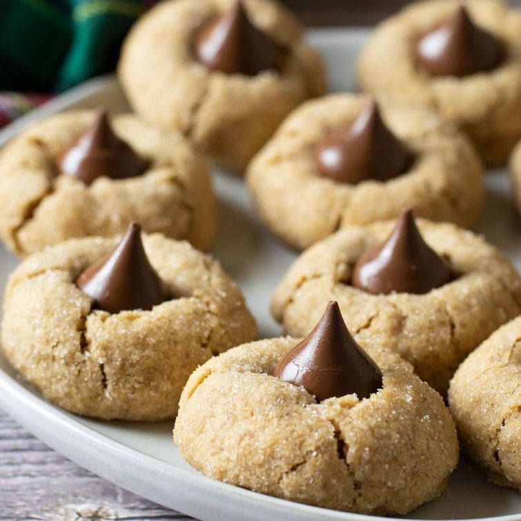 Homemade gluten free peanut butter blossoms