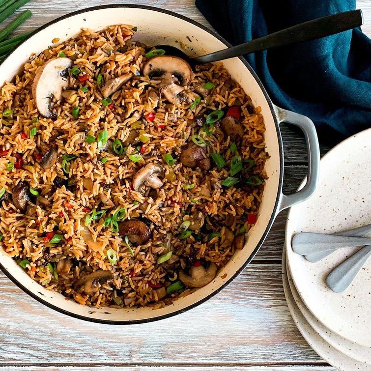 Delicious mushroom dirty rice