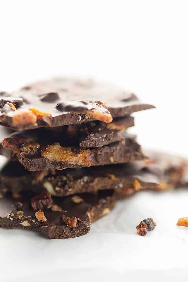 Sugar Free Chocolate Bark with Bacon and Almonds