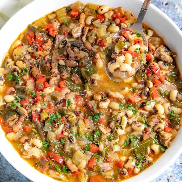 Delicious black eyed peas soup