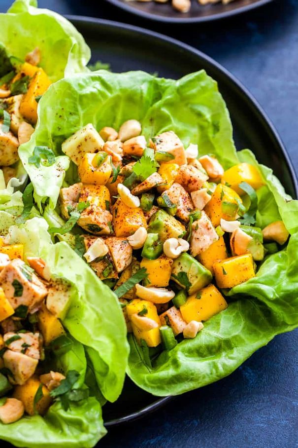 Mango, Avocado, Chicken Lettuce Wraps