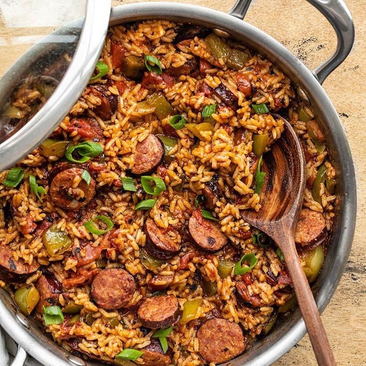 Cajun sausage and rice dish