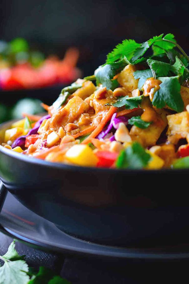 Thai Buddha Bowl with Peanut Red Curry Sauce