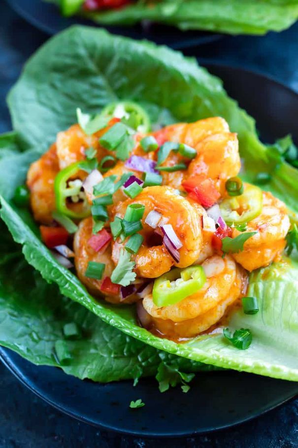 Buffalo Shrimp Lettuce Wrap