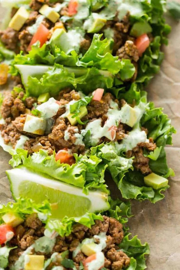 Beef Lettuce Wraps With Spicy Cilantro Jalapeno Sauce